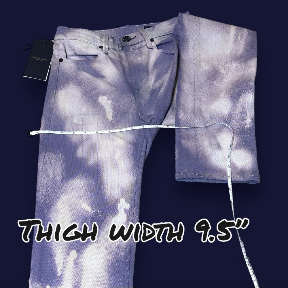 NWT Org Rag&Bone White Cigarette Jeans Now In Lilac Splash,Green Floral. Size 26 - Picture 8 of 15